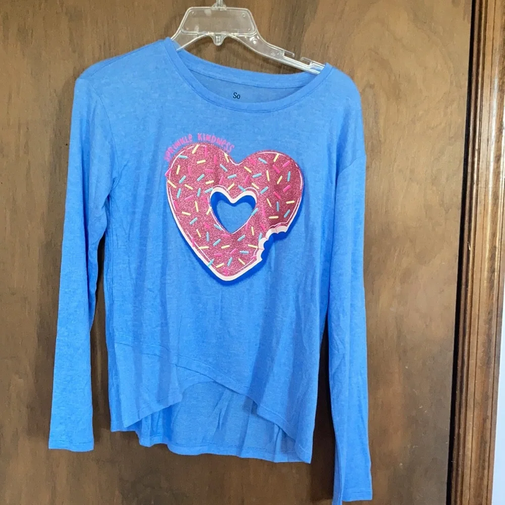 Relisted SO Sprinkle Kindness cozy glitter graphic top girls XL 14 / 16 - Picture 12 of 17